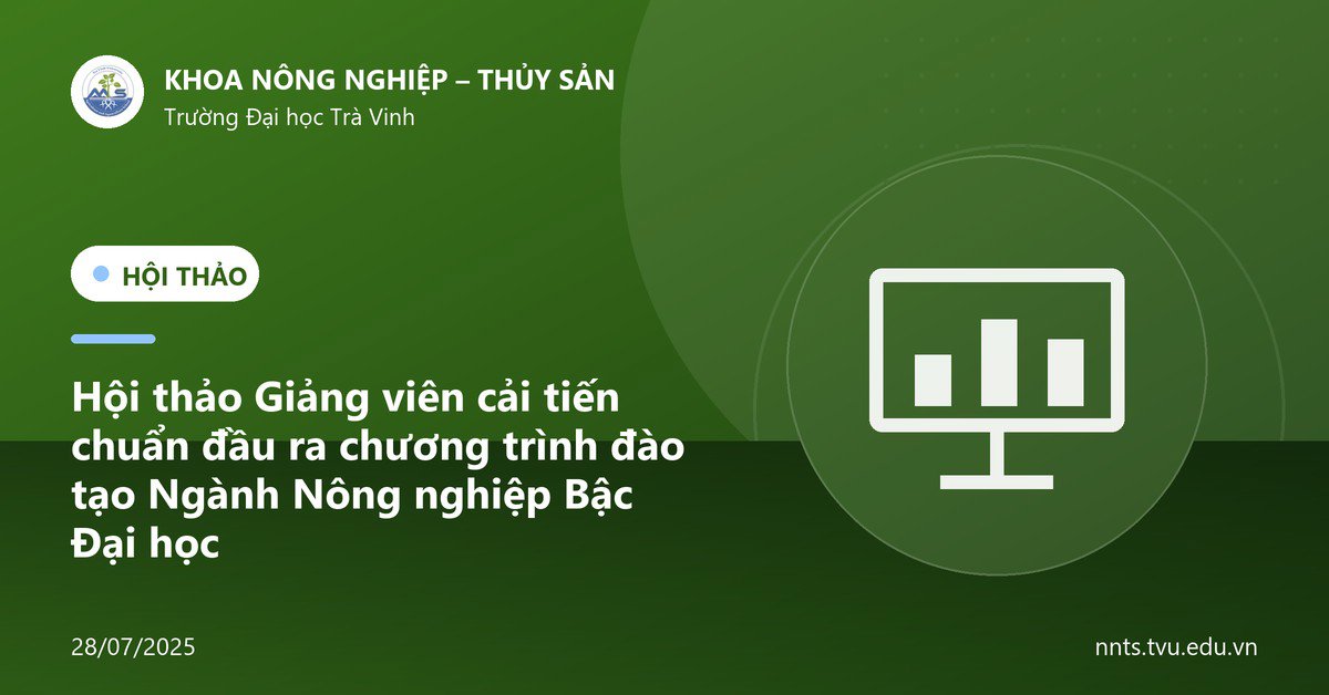 Hội thảo Giảng viên cải tiến chuẩn đầu ra chương trình đào tạo Ngành Nông nghiệp Bậc Đại học