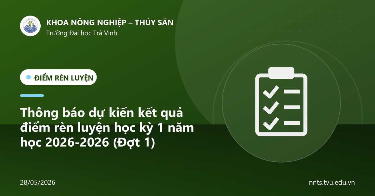 Thông báo dự kiến kết quả điểm rèn luyện học kỳ 1 năm học 2026-2026 (Đợt 1)