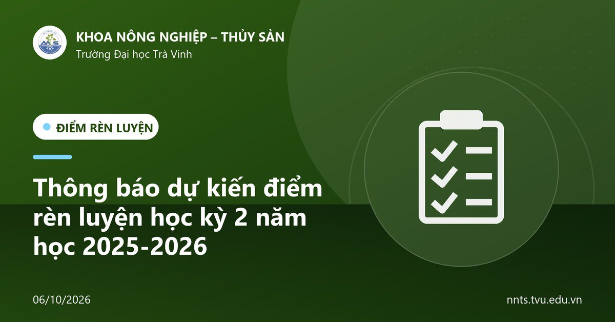 Thông báo dự kiến điểm rèn luyện học kỳ 2 năm học 2025-2026